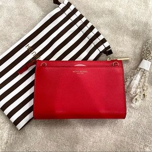 Henri Bendel RED MISS BENDEL POUCH ON A CHAIN NWT
